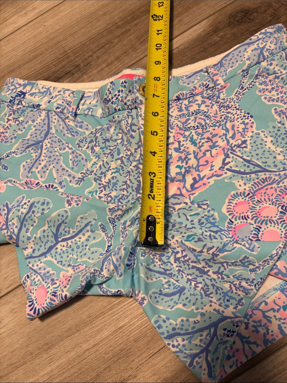 Lilly Pulitzer 4 The WALSH Chino Shorts Flat‎ Front Blue Pink Turquoise - Picture 9 of 9